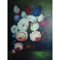 Flower Painting on Canvas by Wendy Bryant, 35.75 x 47.75 in.